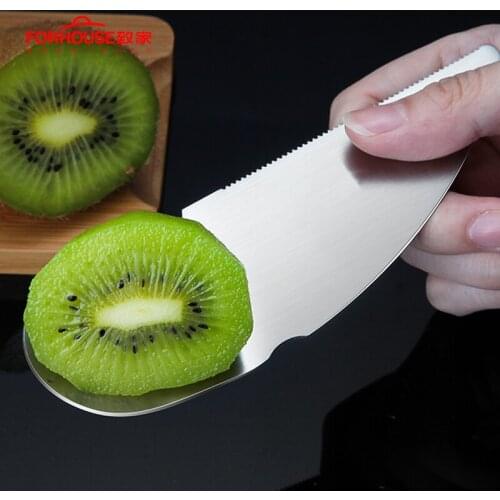 1pc Stainless Steel 2 in 1 Vegetable Fruit Gadgets Kiwi Dig Spoon Scoop Fruit Knife Slicer Peeler Cutter Kitchen Tools