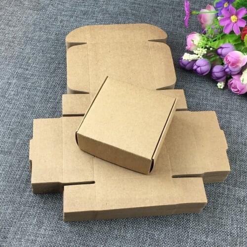 50PCS/Lot Kraft Gift Boxes Blank Paper Box Carry Case Cardboard Display Jewelry Box/Packaging Box Accept Custom Logo extra cost