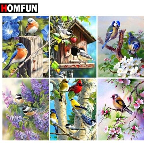 HOMFUN Diamond Painting Full Square/Round Drill 5D DIY "Animal bird flower" Daimond Embroidery Rhinestone Cross Stitch Decor