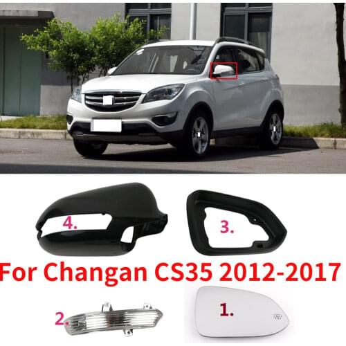 CAPQX For Changan CS35 2012-17 Heating Side Rearview Mirror Glass Rear View Mirror Cover Turn Signal Light Hood Trim Shell Frame