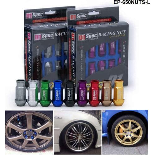 D1spec Jdm Billet Aluminium Wheel Racing Lug Nuts M12X1.25 / M12X1.5 , L:52mm 20pcs/set EP-650NUTS-L