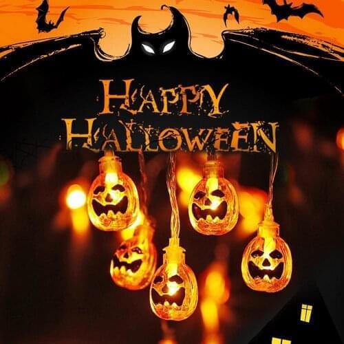 2.5M/5M Pumpkin LED Holiday Lights String Lights Fairy Lights Outdoor Battery Operated Garland Halloween Decoration Party Lamp