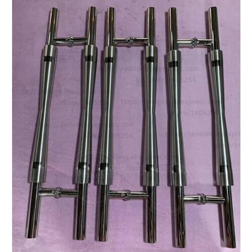 Hot sale! Polish+stain finished stainless steel glass door pull handle chrome color wholesale office wooden door handle