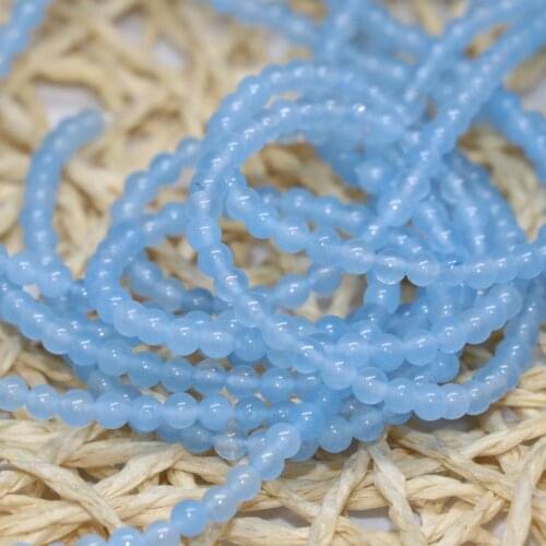 Hot sale blue jades stone chalcedony 2mm 3mm round beads diy jewelry fashion new fashion loose spacers beads 15inch B452