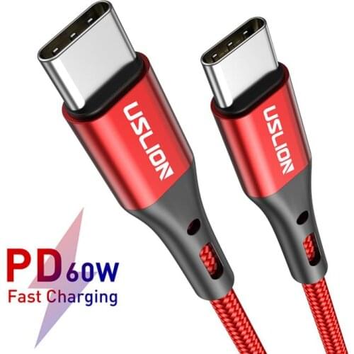 1pc 60W/100W Fast Charging Cable Type-C Cable Charge Data Cord Type-C Head Data Line for HUAWEI P30 Xiaomi Samsung