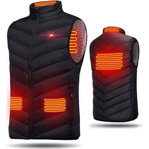 Men Women USB Smart Heating Vest 4 Areas Electric Heated Jacket Safety For Fishing Skiing Motorcycle Winter Warm Coat Clothing