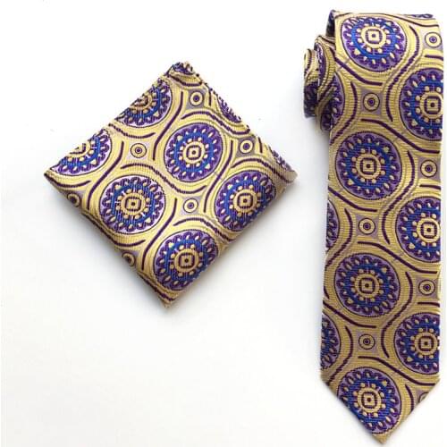 8cm Mens Ties Set Woven Handmade Necktie with Handkerchief Wholesale