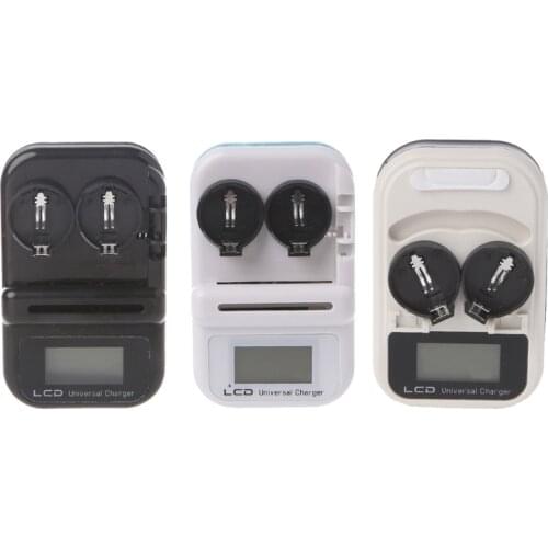 2020 New 2 Slot LIR2032 Button Battery Charger Digital LCD Power Display USB Port US Plug