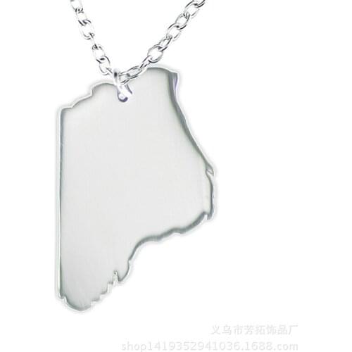 SUTEYI Western Australian State Pendant Stainless Steel Necklace Australia Map Necklace Jewelry Accessories