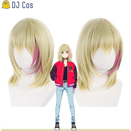 Anime Wonder Egg Priority Rika Kawai Cosplay Short Wig Synthetic Heat-resistant Fiber Hair + Wig Cap Party Halloween Girls Women