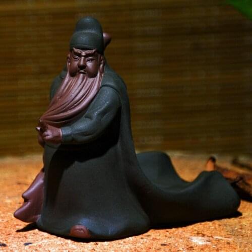 Religious Wucai God Guan Gong Decoration Creative Three Kingdoms Character Guan Yu Tea Leaking Boutique Purple Accessories