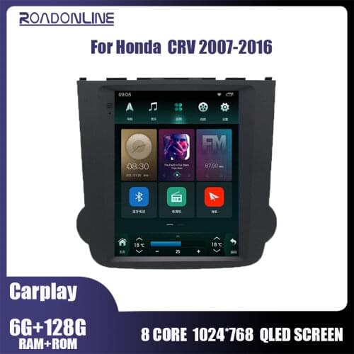 Roadonline Car Radio 4G+64GB Android 10 For Honda CR-V CRV 2007-2011 Multimedia Video Player GPS Navigation Free AndroidAuto