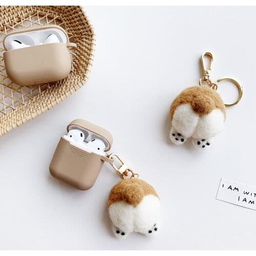 Silicone Earphone Case for Airpods 1 2 Pro Case Shockproof Wireless Bluetooth Protective Cover With Key Chain for Apple Airpods