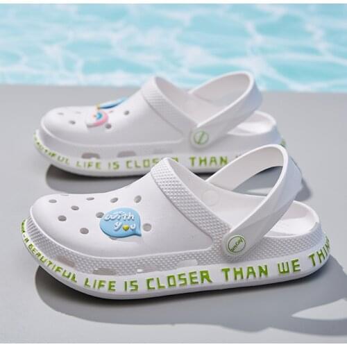 Summer Women Rainbow Pink Garden Shoes Beach Shoes Non-slip Breathable Sandals Fashion Girls Woman Slippers Dawdler Comfortable