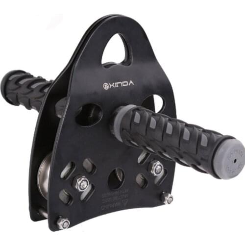 P139 Outdoor rock climbing Crossing pulley Steel cable Cable pulley Hand grip Double axis Cableway pulley