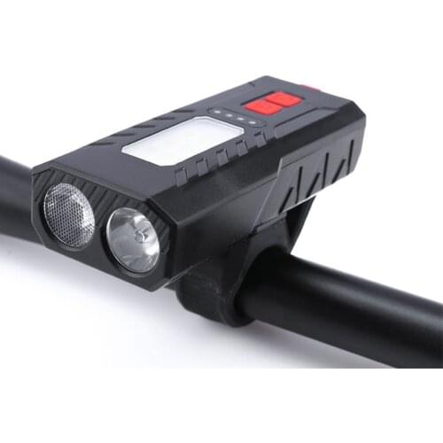 Highlight LED Bike Front Light 800lm 4000mah Bicycle Light USB Rechargeable Cycling Horn Multifunction MTB Flashlight