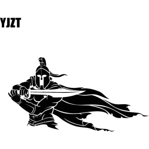 YJZT 14.5*7.6CM Roman Handsome Warrior Leader Car Sticker Decal Soldier Black/Silver Covering The Body Vinyl C21-0106