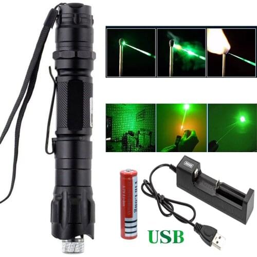 USB charger Green Laser Pen Lazer torch 8000m 532 nm Powerful Lasers 009 Pointer with 18650 Battery and USB Charger