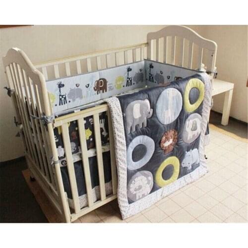 Blue Zoo Baby Crib Cot Bedding Quilt Bumper Sheet Dust Ruffle Set Of Xmas 4pcs Baby Lovely Bedding Set For Newborn Baby