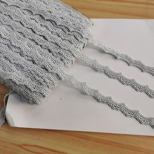 1.5cm 0.6" Wide (7Yards/lot) Light Silver Grey Water Soluble Lace,Embroidery Venise Lace Trim