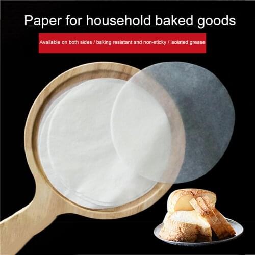 100Pcs Outdoor Camping BBQ Paper Circle Parchment Paper Round Non Sticky Barbecue Kitchen Oven Baking Pan Bakeware BBQ Mat