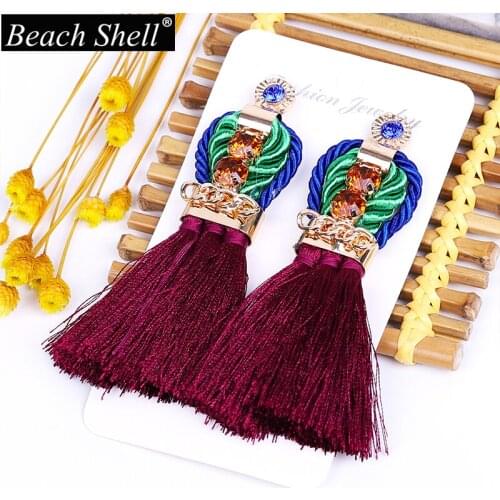 2020 Korean style earrings retro tassels Korean style golden declaration large fashion jewelry bohemian geometric ethnic wedding