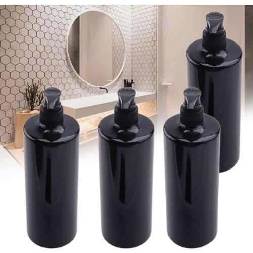 High Quality 4Pcs Plastic 500ml Refillable Empty Pump Bottles Dispensers Fit For Lotion Gel Soap Shampoo