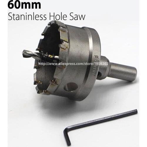 60mm 2.36" Core Drill Bit Hard Alloy Metal Hole Saw Drill Bit for Steel Metal Alloy Cutter Metal Working