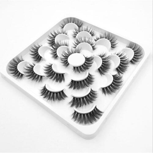 8/9//10/20 Pairs 3D Faux Mink Lashes Natural False Eyelashes Dramatic Volume Lashes Makeup Eyelash Extension