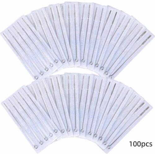 ATOMUS 100pcs 304 Stainless Steel Needle Tattoo Needles Disposable Sterile Mixed Sizes- 3RL 5RL 7RL 9RL 5RS 7RS 9RS 5M1 7M1 9M1
