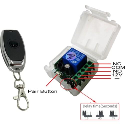 DC12V 433MHz metal wireless remote control switch for door lock access control remote exit button of door key