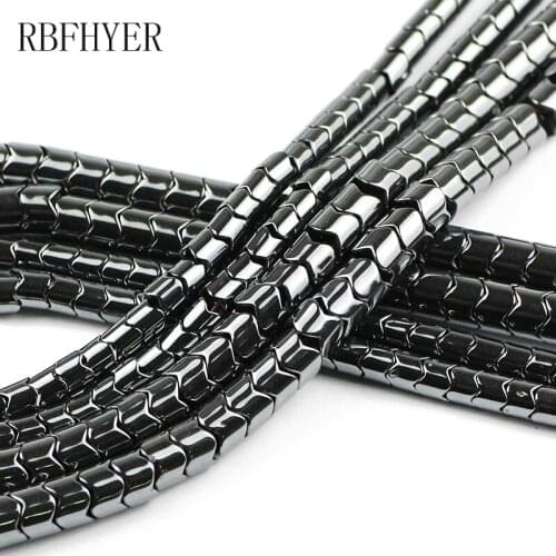 5/7mm Natural Black Hematite Beads Gear assembly Shape Stone Loose Spacer Bead for DIY Jewelry Making Women Bracelet Accessories
