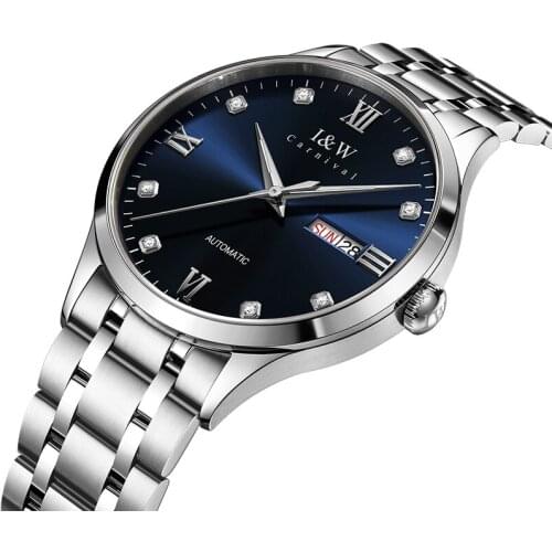 Fashion Blue Watch for Men Luxury Brand CARNIVAL Japan Movement Automatic Mechanical Watches Mens Sapphire Calendar Reloj hombre