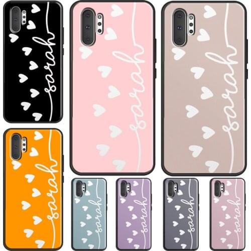 Hearts Name Pink Customized Case For Samsung Galaxy S21 Ultra Note 20 Note 10 Plus S8 S9 S10 Plus S10e S20 FE Cover
