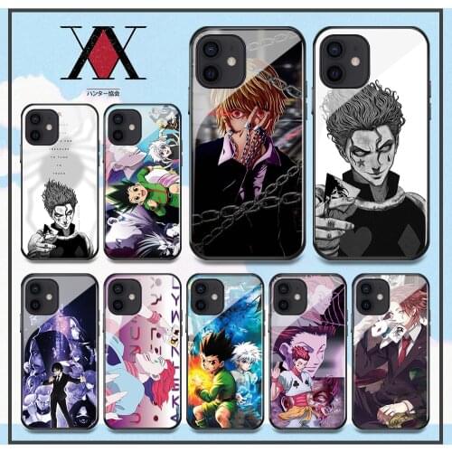 Hunter X Hunter Phone Case For iPhone MAX XR X XS MAX 6 6s 7 8Plus 12 mini 11 12 Pro Cute HXH Anime Phone tempered Glass Case