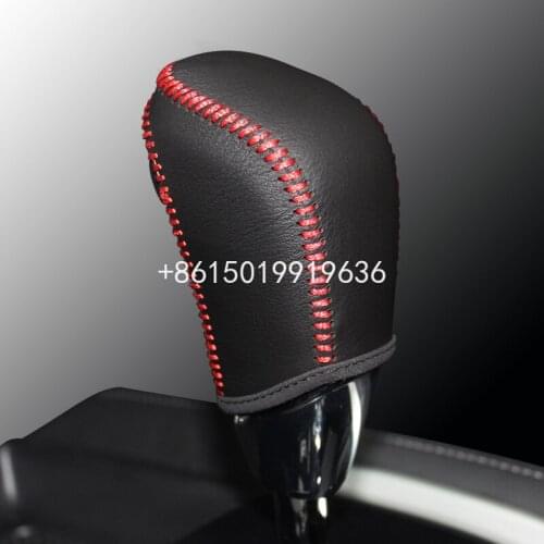 Leather hand sewn shift cover for Nissan 2011 Tiida Qashqai X-Trail automatic gear cover