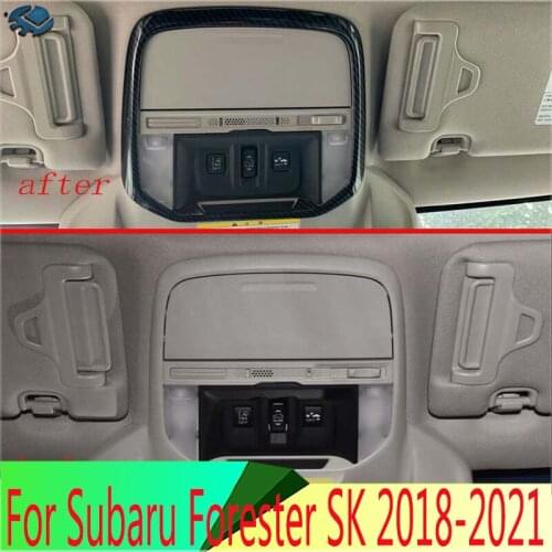 For Subaru Forester SK 2018 2019 Decorate Accessories Carbon Fiber Style Interior Lights Reading Lights Trim Cover