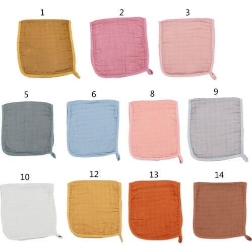 Bamboo Cotton Baby Burp Cloth Soft Super Absorbent Plain Solid Color 6 Layers Newborn Infant Burping Cloths Rags Towel