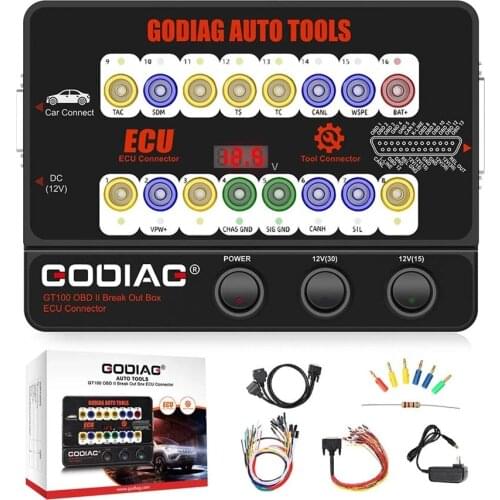 GODIAG GT100 AUTO TOOLS OBD II Break Out Box ECU Connector