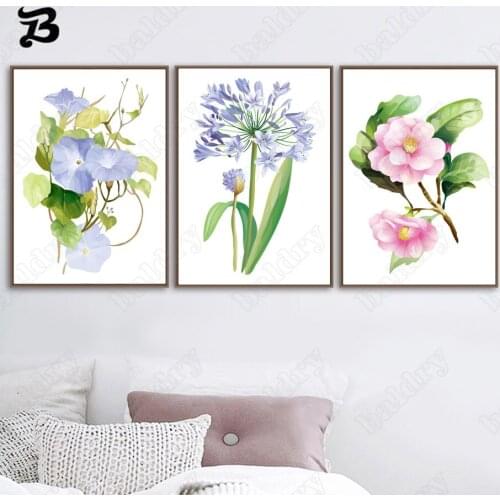 Canvas Painting for Living Room Color Beautiful Flowers Wall Art Modern Posters and Prints Wall Pictures for Living Room Decor