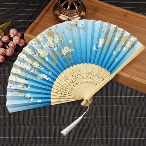 Chinese Folding Handheld Bamboo Fans Womens Hollowed Bamboo Hand Holding Easy To Carry Decoration Fans #007