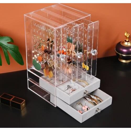 Jewelry storage box multifunctional transparent storage jewelry box acrylic plastic thickened dustproof hanging display rack
