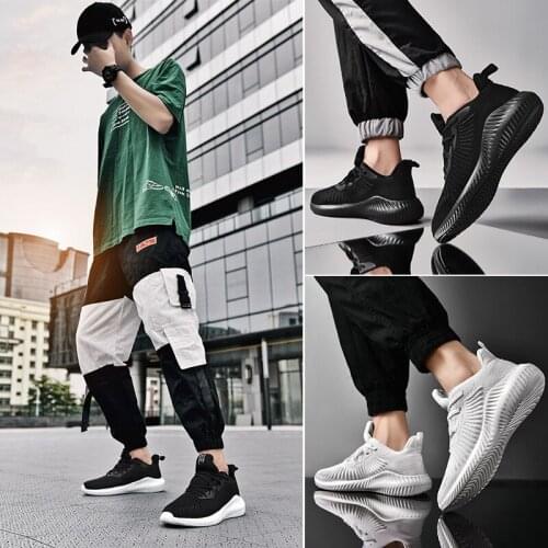 ZEEKSO Fly Woven Mesh Casual Sports Shoes Mens Korean Version of the Trend of Lightweight Breathable Running Mens Shoes