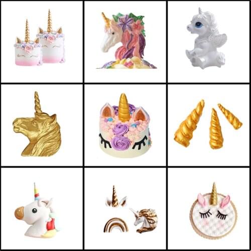 Meibum Multiple Styles Unicorn Shape Cake Silicone Mold Chocolate Fondant Pastry Decorating Mould Mousse Sugar Craft Baking Tool