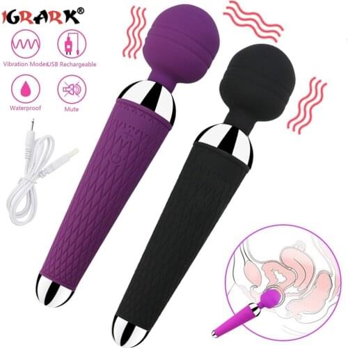 Powerful Oral Clit Vibrators USB Charge Av Magic Wand G-Spot Anal Massager Adult Sex Toys For Women Female Gay Dildo Sex Product