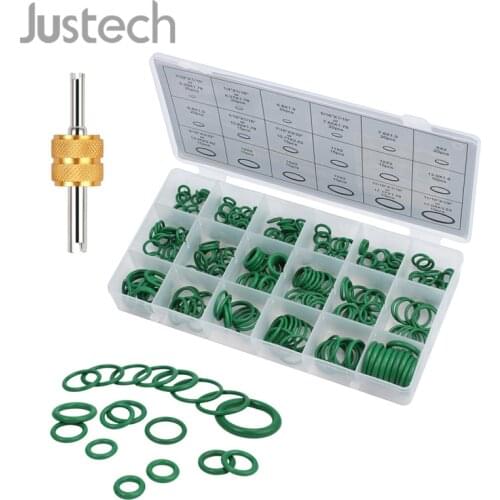 Justech 270 pcs O Rings Kit Valve Core Remover Tool 18 Sizes Air Conditioning O-Ring Assortment Sealing O-rings Set