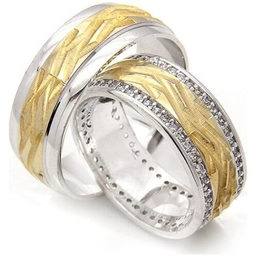 Couple Wedding Ring Sterling Silver 925 Woman And Man Luxury Jewelry Bands Engagement Anniversary Anatolian Civilization Models