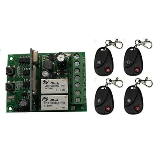 Personal learning DC9V 12V 24V 10A 2CH 433mhz Wireless Remote Control Switch System Receiver+Transmitters Garage Door/window