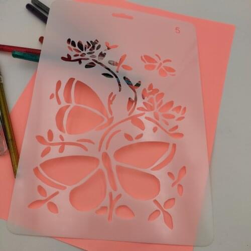 Butterfly plastic mold shield DIY cake scrapbook stencils hollow Embellishments printing lace ruler Valentines Day