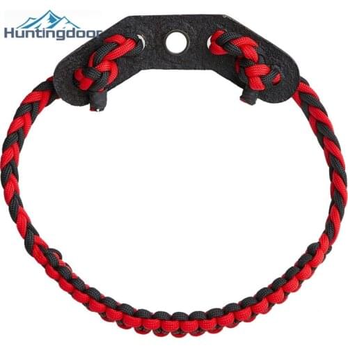 Braided-Rope Bow-Accessories Adjustable Wrist Ropes Leather buckle for Compound/Recurve Bow Hunting Shooting